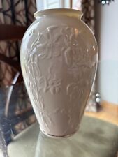 Lenox 7” Tall Ivory Floral Iris Vase Gold Accent Trim