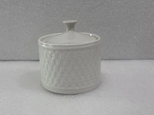 Oneida Basket Weave Wicker White Sugar Bowl Lid Stoneware - Picture 1 of 3