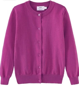 Girls Cardigans Sweater - Hot Pink (11/12 Youth) - Picture 1 of 5