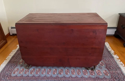 Antique 19th Century Sheraton Federal Drop Leaf Gate Leg Mahogany Dining Table Cover