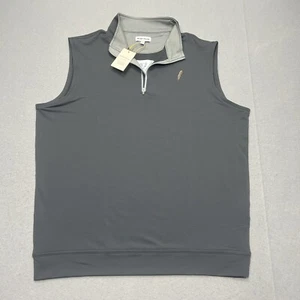 Peter Millar Galway Vest Men L Gray Performance 1/4 Zip In Iron Golf NWT READ - Picture 1 of 15