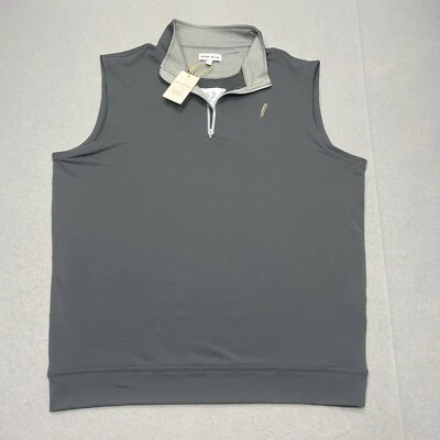 Peter Millar Galway Vest Men L Gray Performance 1/4 Zip In Iron Golf NWT READ - Image 1 of 4