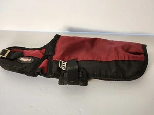 Winter Dog Coat Jacket Tough 1 sz XXS Adjustable Fit Burgundy Red Wine Black - Picture 1 of 12