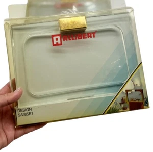 Vintage Allibert MCM Acryl/Gold Handtuchhalter PAAR, NOS, Lucite Frankreich - Bild 1 von 10