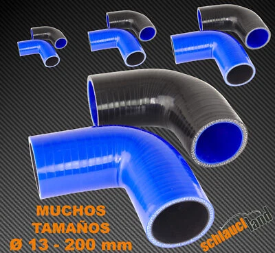 CURVA 90° TUBO MANGUERA SILICONA Grados Codo Caucho Tuberia Radiodor Aire Carga - Imagen 1 de 4