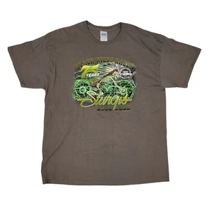 Sturgis T Shirt Black Hills Rally 75 Years Men's Size XL Gray Skeleton - Picture 1 of 9