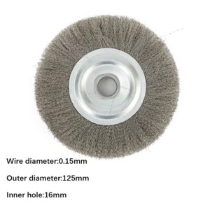 Heavy Duty Stainless Steel Wire Wheel Brush for Bench Grinder 5 Inch 16mm Hole - Picture 1 of 20