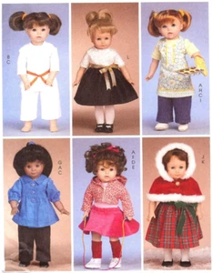 PATTERN for Apron Party dress Martial Arts doll Clothes McCalls 6006 fit AG 18in - Picture 1 of 3