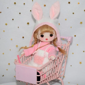 16cm Mini Girl Doll Toy Cute Girl Doll Clothes Shoes Wigs Black Eyes BJD Doll - Picture 1 of 14