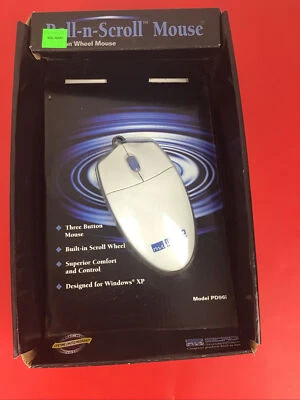 Micro Innovations PS/2 Roll-n-Scroll 3-Button Wheel Wired Mouse Model #PD96i - Image 1 of 2