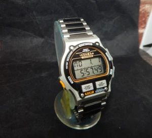 Timex Ironman Triathlon Watch Men Digital Black Orange Indiglo 8 Lap Alarm 90'S - Picture 1 of 13