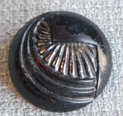 Antique Vtg  Glass Button Deep Dark Red   Aprx: 15/16" #616-D - Image 1 of 4