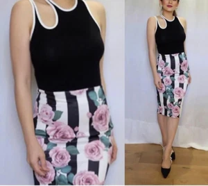 ASYMETRICAL TANK TOP W FLORAL SKIRT set - Picture 1 of 2