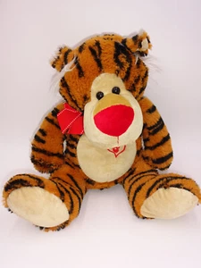 Dan Dee DanDee Tiger Stofftier Plüschtier 17 Zoll rote Nase Schleife Herz - Bild 1 von 8