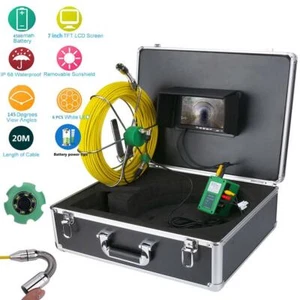 7"LCD Monitor 20M Drain Pipe Sewer Inspection 6W LED Inspection Video Camera - Picture 1 of 12