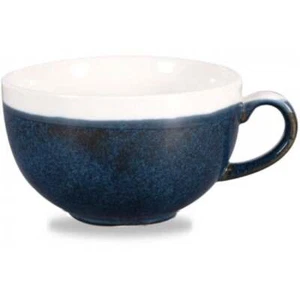 Churchill China Monochrome 12oz Cappuccino Cup & Saucer Set, Sapphire Blue (x12) - Picture 1 of 5