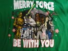 STAR WARS Merry Force Be With You Christmas Mens T-Shirt VGUC LARGE