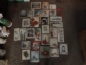 #15, 30 TARJETAS DE NAVIDAD VINTAGE, CAMPANAS VELAS ÁNGELES BELENES PAISAJES - Imagen 1 de 24