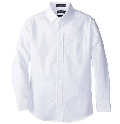 Nautica Boys' White Long-Sleeve Button-Down Shirt Size 14 Regular - Image 1 of 3