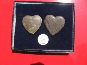 Civil War Calvary Horse Bridle Heart Rosette Martingale  1861-65 Pair Brass - Picture 1 of 6