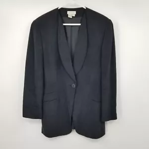 Ann Taylor 100% Silk Black Women's Blazer Suit Jacket Size 10 - Picture 1 of 11