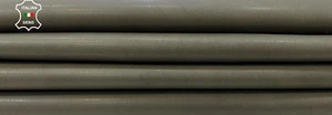 NATURAL KHAKI GREEN Italian Goatskin Goat leather hide 2 skins 11+sqf 0.9mm C251 - Picture 1 of 7