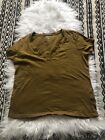 Madewell Organic Cotton V Neck Army Green Short Sleeve T Shirt Medium. EE