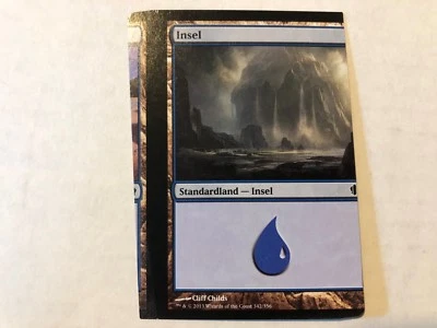 Miscut Island / Island German Misprint MTG GENUINE EDH Commander Magic #1 - Image 1 of 2