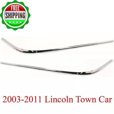 New Bumper Trim Rear Driver & Passenger Side For 2003-2011 Lincoln Town Car 2Pc Foto 1 de 4