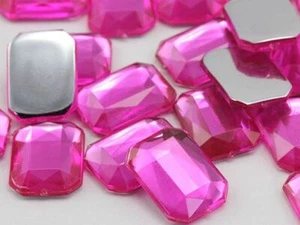 18x13mm Rosa JG03 Octágono Espalda Plana Octágono Piedras Preciosas para Artesanía - 30 PIEZAS - Imagen 1 de 3