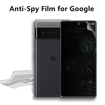 Privacy Screen Protector For Google Pixel 8 7 6 Pro 7A 6A Hydrogel Film Anti-Spy - Image 1 of 4