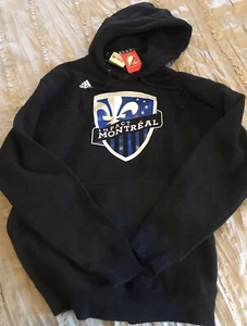 MONTREAL IMPACT Soccer ADIDAS Black Logo SMALL Pullover Hoodie NEW Free Ship MLS - Picture 1 of 2