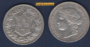 Schweiz 5 Franken 1900 Bern Silber sehr guter Zustand ttb - Swiss Helvetia - Bild 1 von 1