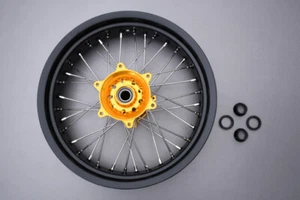"Rim Spokes Rear Supermoto Yellow SUZUKI RMZ 450 X RMZ-X 2010-2017 4.25""x17" - Picture 1 of 6