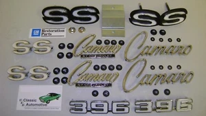 1969 Camaro 396 RS SS Emblem Kit + Retainer Rally Sport Grille 45PC GM LICENSED - Picture 1 of 8