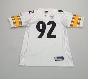 Pittsburgh Steelers Jersey Youth Large White Football Harrison 92 NFL Boys