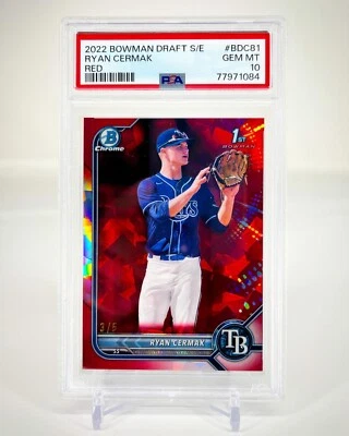 2022 Bowman Draft Sapphire Ryan Cermak Red  #’d 3/5 1st Bowman PSA 10 Gem Mint - Image 1 of 2