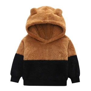 Kids Baby Girl Boy Fleece Thick Warm Teddy Bear Hooded Pullover Tops Sweatshirts - Picture 1 of 16