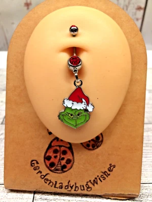 El GRINCH que roba la Navidad significa uno colgante ombligo ombligo anillo Foto 1 de 3