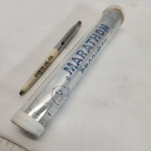 Vintage Marathon/ Curtis Oil Co.Advertising Thermometer And Pen.  USA 