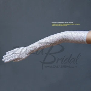 Fabulosos guantes largos elásticos ligeros de nailon/longitud de ópera (16BL) - Imagen 1 de 2