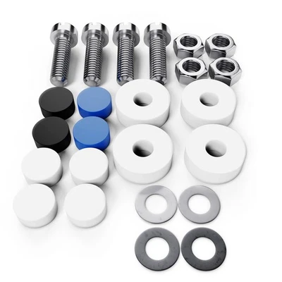 L & P CAR DESIGN Juego de 4 tornillos de matrícula con tapas para automóvil M5 x 20 mm DIN 84