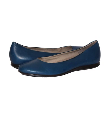 Bailarina ECCO Touch 2.0 Cuero Azul Sin Cordones Ballet Talla Plana EU 40/US 9-9.5 Foto 1 de 4