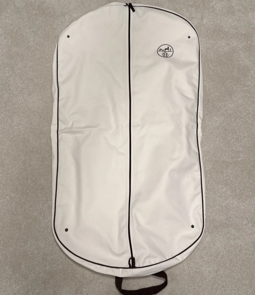 Authentic HERMES Garment Bag Cotton Travel Clothes Case Cover Off-White 110x60cm - Image 1 of 1