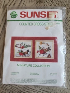 Kreuzstich-Set Sonnenuntergang gezählt #1865 Weihnachtsszene Miniatursammlung neu - Bild 1 von 5