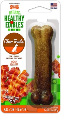 Nylabone Comestibles Saludables Tocino Tamaño Regular Sabor Hueso Perros 25 libras - Paquete de 3 Foto 1 de 3