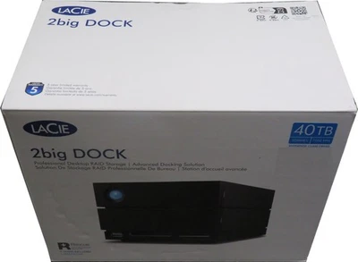 LaCie 2big Dock v2 40TB External RAID Thunderbolt 3 Hard Drive NEW - Image 1 of 2