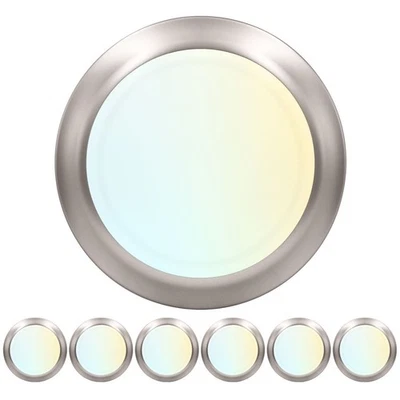 Luces de disco LED Luxrite de 6 pulgadas 5CCT 2700K-5000K 1000LM níquel con clasificación húmeda paquete de 6 Foto 1 de 4