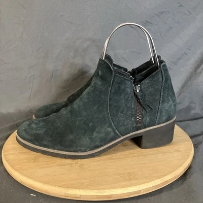 Botín Reef Voyage para mujer 9,5/40,5 verde azulado oscuro cremallera lateral tacón bloque zapatos de gamuza Foto 1 de 4