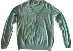 PETER MILLAR Women’s Luxury Blend Sweater Cotton Cashmere Mint Green Med Preppy - Picture 1 of 8